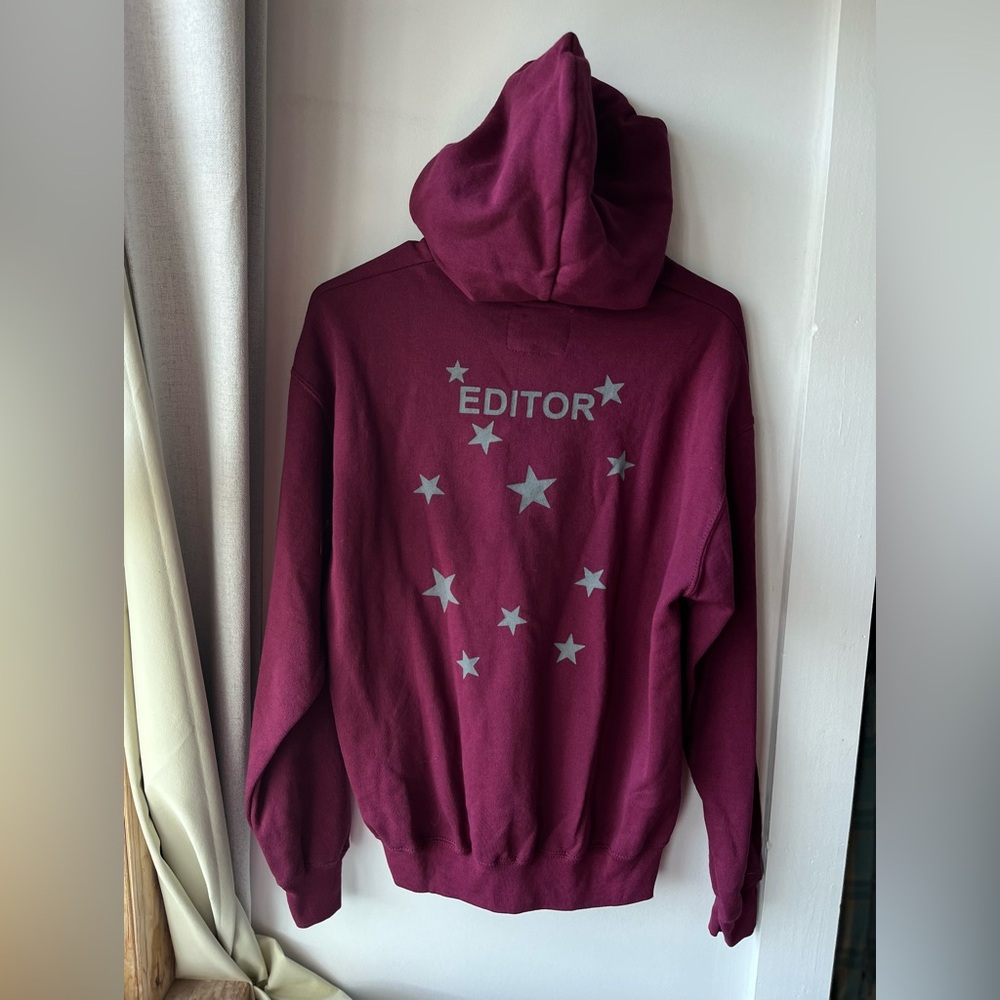 Maroon Hoodie with Star Pattern